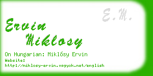 ervin miklosy business card