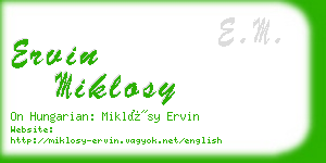 ervin miklosy business card